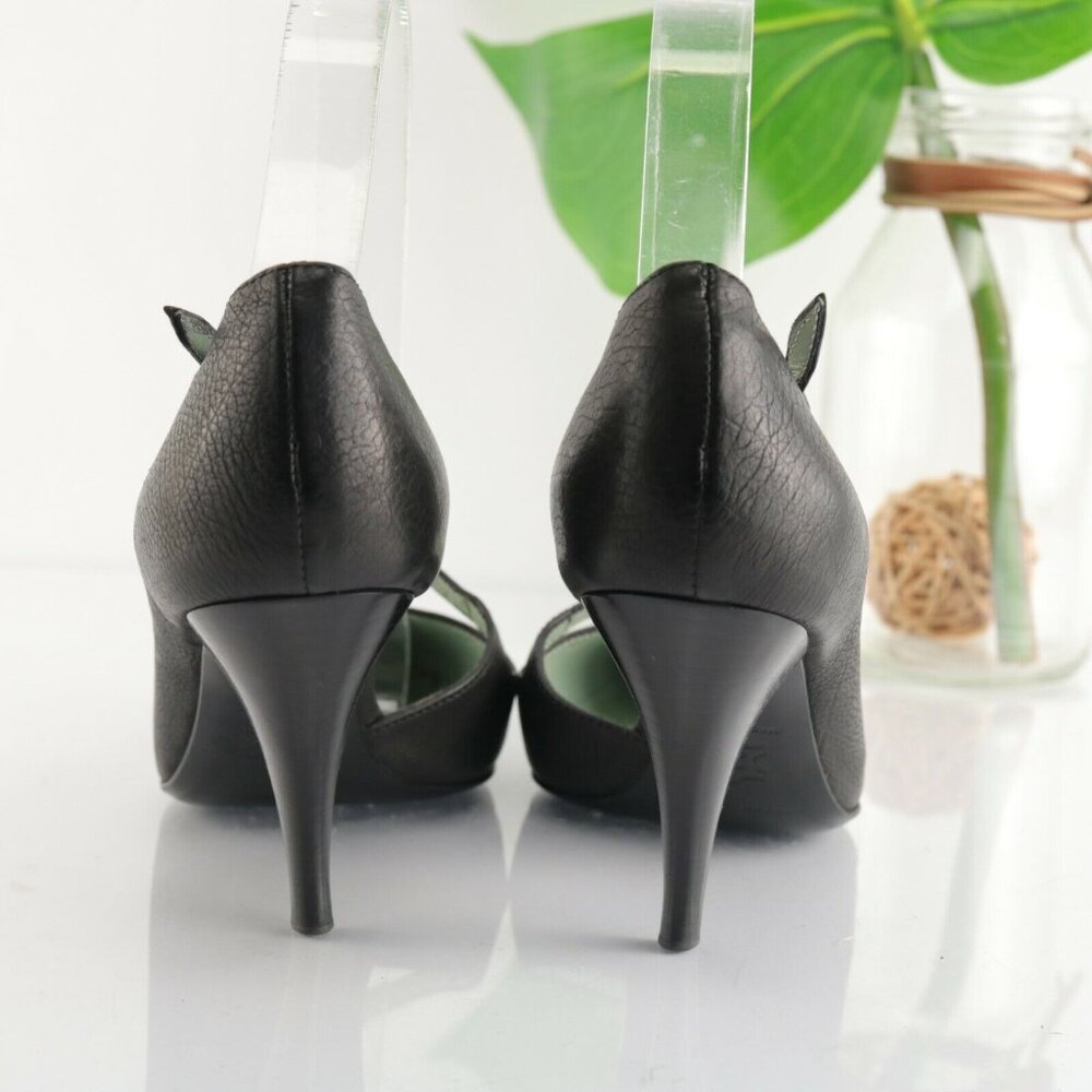 Sigerson Morrison Womens Pump Size 7.5 Black D'Orsay Retro Heel Dress Shoe - Picture 7 of 12